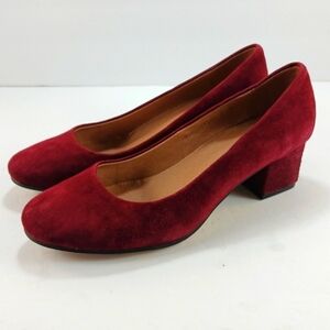 J. Jill Red Suede Block Heel Pumps